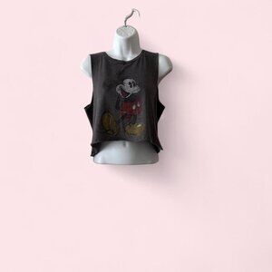 Disney Women's Grey and Black Crop-top